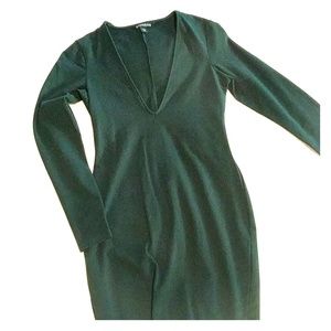 Fitted plunge v-neck dress